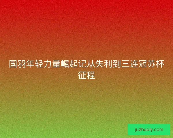 国羽年轻力量崛起记从失利到三连冠苏杯征程